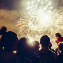 People Enjoying Fireworks on the Delaware Coastline