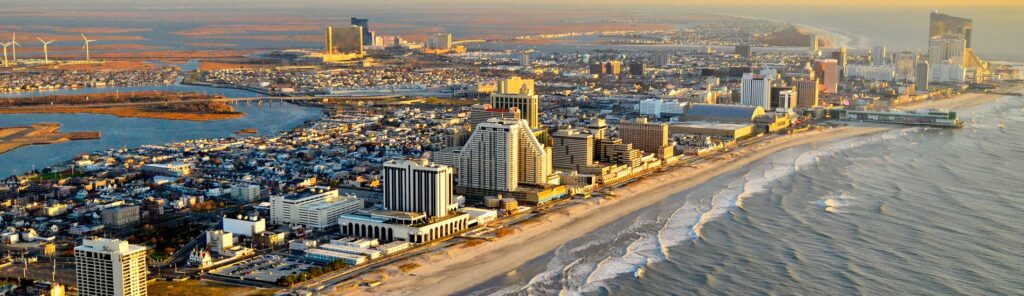 The skyline view of Atlantic City