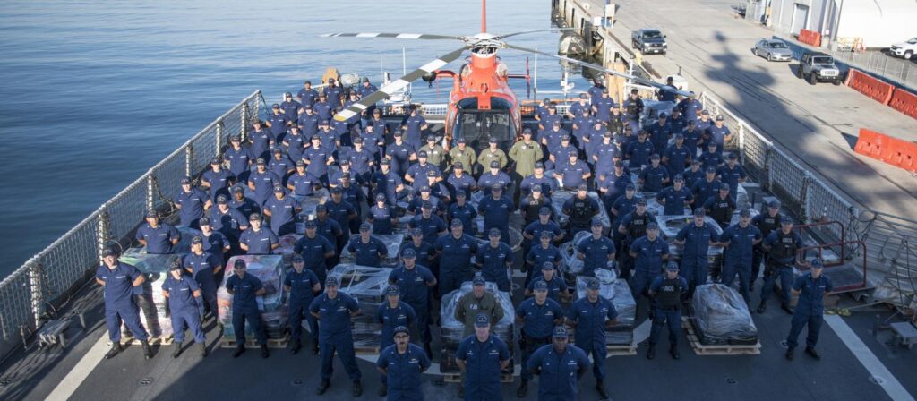 US Coast Guard crew standing on deck