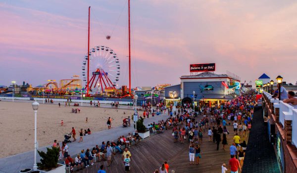 Ocean City Maryland Boardwalk at Sunset