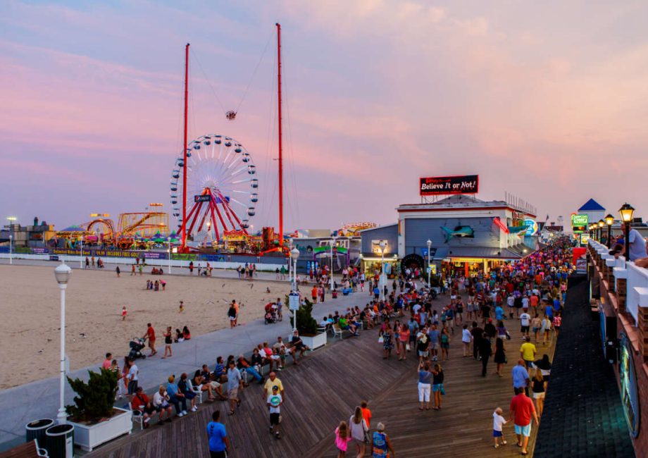 Ocean City Maryland Boardwalk at Sunset