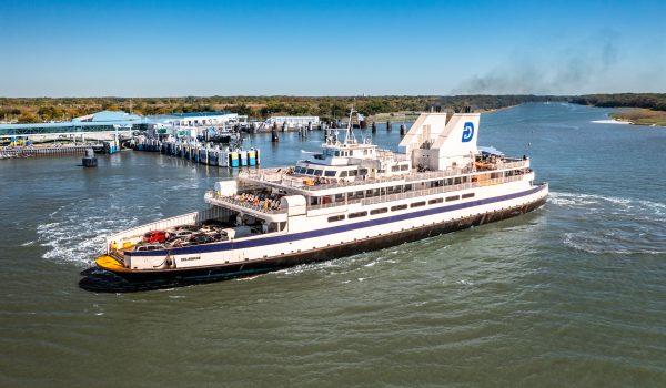 The Cape May - Lewes Ferry as she departs the dock in Cape May