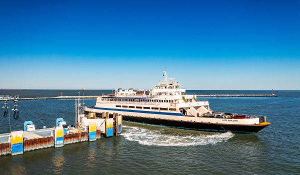 The Cape May - Lewes Ferry sails out of the Lewes Terminal